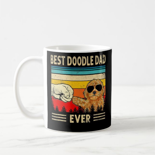 Best Doodle Dad Ever Goldendoodle Dog Dad Gift Coffee Mug (Left)