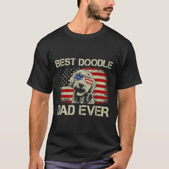 Best Doodle Dad Ever Tshirt Goldendoodle 4th Of Ju (Front)