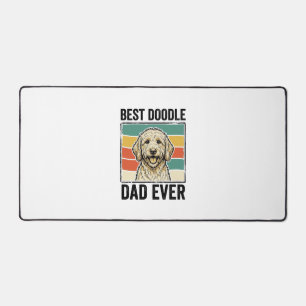 Best Doodle Dad Ever Vintage Dog Shirt Design_1 Desk Mat
