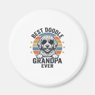Best Doodle Grandpa Ever Vintage Dog Shirt Design_ Magnet