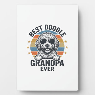Best Doodle Grandpa Ever Vintage Dog Shirt Design_ Plaque