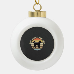 Best Doodle Mum Ever Retro Dog Ceramic Ball Christmas Ornament