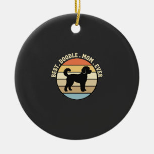 Best Doodle Mum Ever Retro Dog Ceramic Tree Decoration