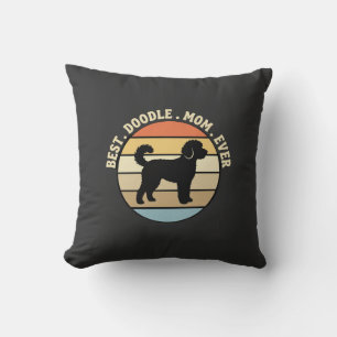 Best Doodle Mum Ever Retro Dog Cushion