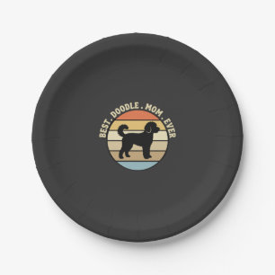Best Doodle Mum Ever Retro Dog Paper Plate