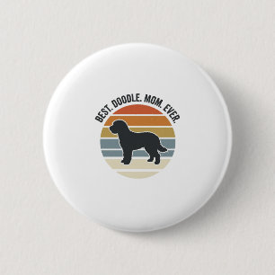 Best Doodle Mum Ever Vintage Dog Mum Design_1 6 Cm Round Badge