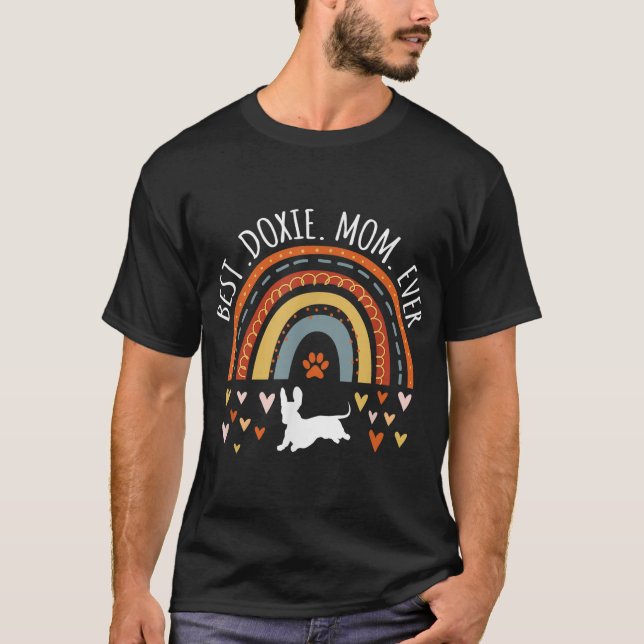 Best Doxie Mum Ever Rainbow Gifts Dachshund Lover  T-Shirt (Front)