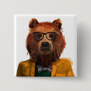 Best Dressed Bear 15 Cm Square Badge