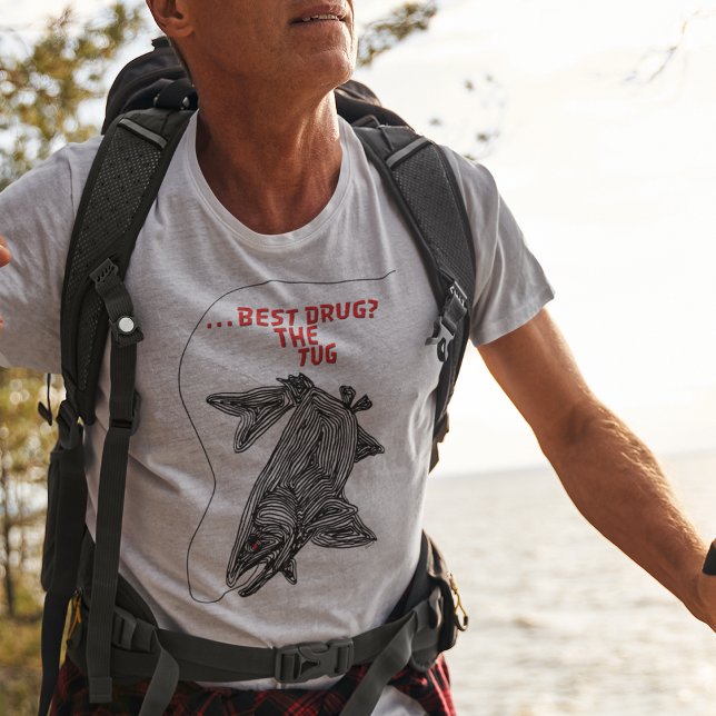 BEST DRUG FISHING LINE TUG BLACK RED  T-Shirt (Creator Uploaded)