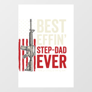 Best Effin Step-Dad Ever Patriotic Vintage Vector_