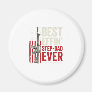 Best Effin Step-Dad Ever Patriotic Vintage Vector_ Magnet