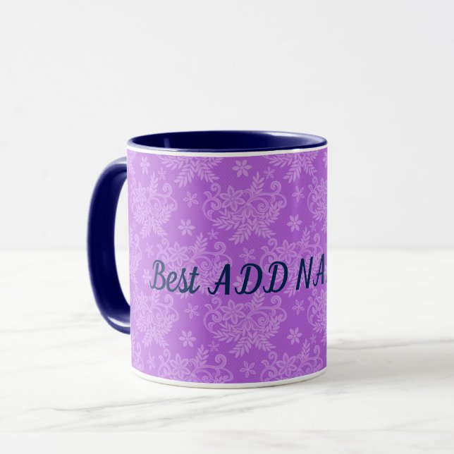 Best Elegant Modern Floral Mug (Front Left)