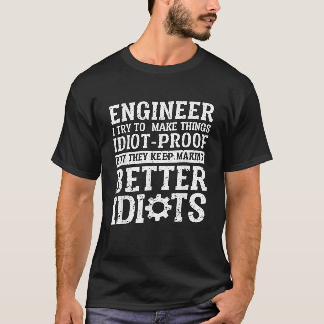 Best Engineer Art For Men Women Mechanical Enginee T-Shirt (Front)