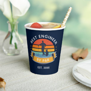 Best Engineer By Par Graduate Golf Lover Party Paper Cups