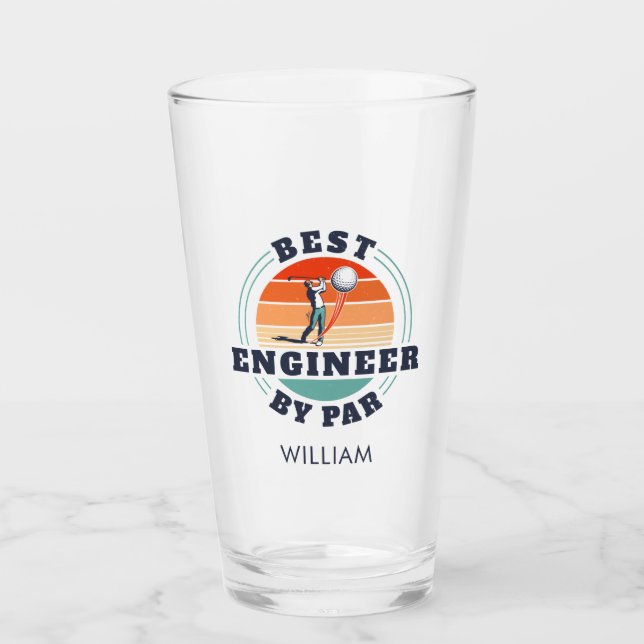 Best Engineer By Par Personalised Birthday Retro Glass (Front)