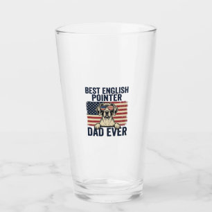 Best English Pointer Dad Ever Patriotic Dog Glass
