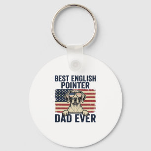 Best English Pointer Dad Ever Patriotic Dog Key Ring