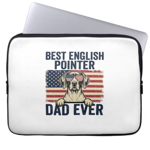 Best English Pointer Dad Ever Patriotic Dog Laptop Sleeve