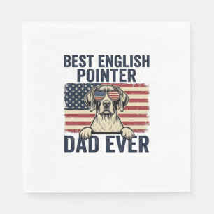 Best English Pointer Dad Ever Patriotic Dog Napkin