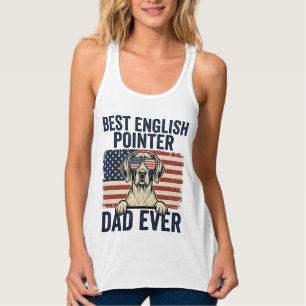 Best English Pointer Dad Ever Patriotic Dog Singlet