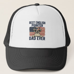 Best English Pointer Dad Ever Patriotic Dog Trucker Hat