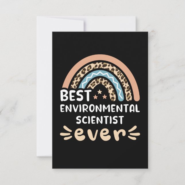 Best Environmental Scientist ever Leopard Rainbow Card (Front)