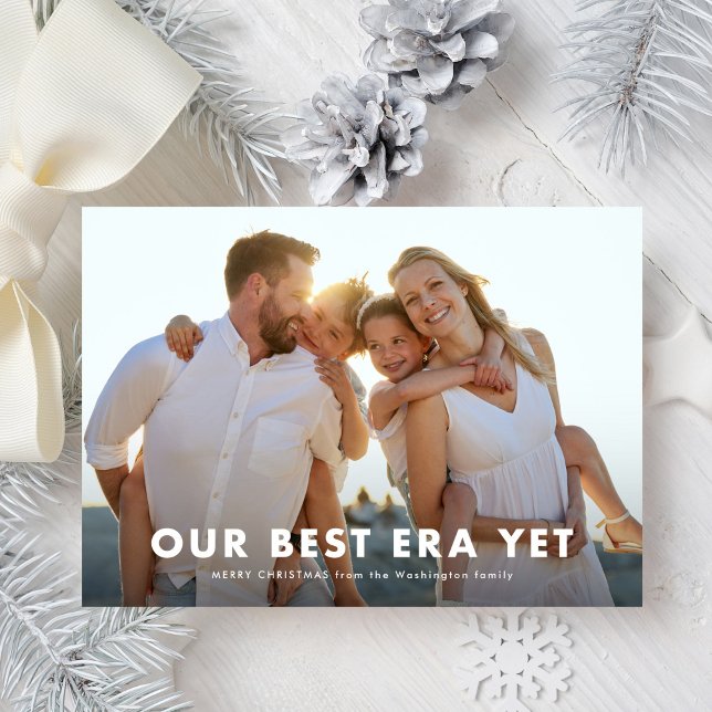 Best Era Yet Minimal Simple Three Photo Holiday Card (Creator Uploaded)