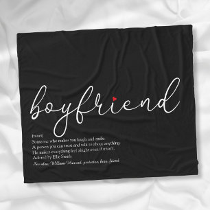 Best Ever Boyfriend Definition Script Love Heart Fleece Blanket