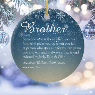 Best Ever Brother Definition Photo Christmas Ceramic Tree Decoration
