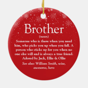 Best Ever Brother Definition Photo Christmas Ceramic Tree Decoration