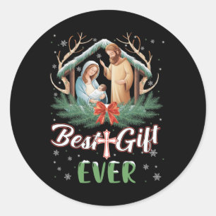 Best Ever Christmas Cool Jesus Nativity Scene Chri Classic Round Sticker