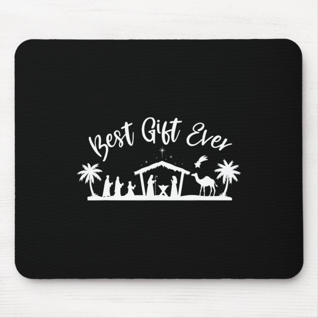 Best Ever Christmas Cool Jesus Nativity Scene Chri Mouse Pad (Front)