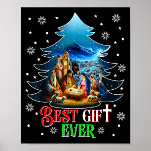 Best Ever Christmas Jesus Nativity Scene Merry Chr Poster