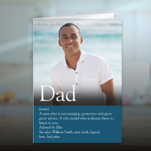 Best Ever Dad, Daddy, Father Definition Photo Card