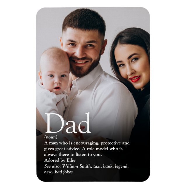 Best Ever Dad, Daddy, Father Definition Photo Magnet (Vertical)