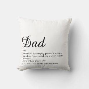 Best Ever Dad, Daddy, Father Definition Script Cushion