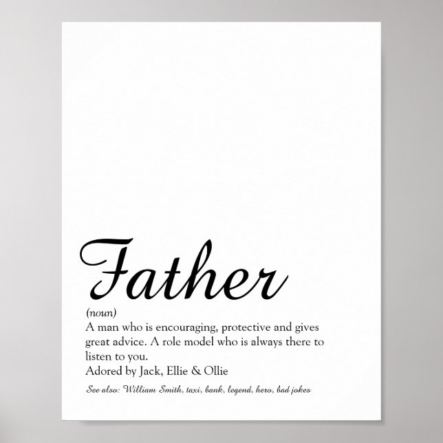 Best Ever Dad, Daddy, Father Definition Script Poster (Front)