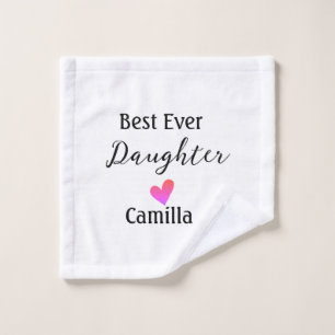 Best ever daughter add name dad mum daughter day l wash cloth