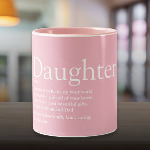Best Ever Daughter Definition Pink Two-Tone Coffee Mug