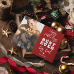 Best Ever Dog Dad | Photo Holiday Card<br><div class="desc">This Christmas, let's celebrate our four-legged best friends and the humans who love them unconditionally. Check out our 'Happy Howlidays' card, personalised with your pup's name and a favourite photo. Perfect for gifting the world's best dog dad! With an added paw print to seal the deal, this isn't just a...</div>