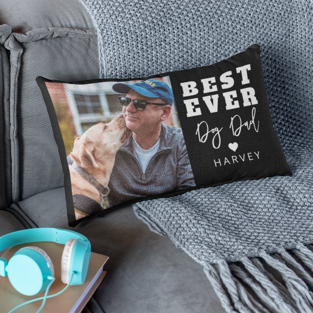 Best Ever Dog Dad | Photo Lumbar Cushion (Creator Uploaded)