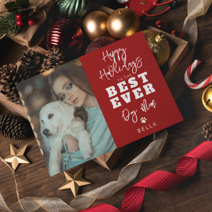 Best Ever Dog Mum   Photo Holiday Card
