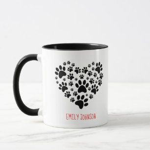 Best Ever Dog Mum with Paw Hearts Mug