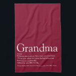Best Ever Grandma Grandmother Definition Burgundy Tea Towel<br><div class="desc">Personalise for your special Grandma, Grandmother, Granny, Nan, Nanny or Abuela to create a unique gift for birthdays, Christmas, mother's day, baby showers, or any day you want to show how much she means to you. A perfect way to show her how amazing she is every day. You can even...</div>