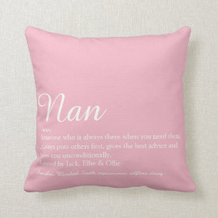 Best Ever Grandma, Grandmother Definition Pink Cushion