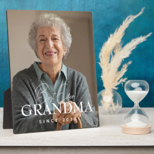 Best Ever Grandma Since 20XX Simple Elegant Photo Plaque