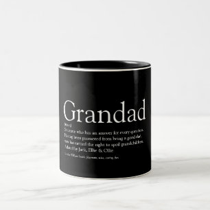 Best Ever Grandpa, Grandfather, Papa Definition Two-Tone Coffee Mug
