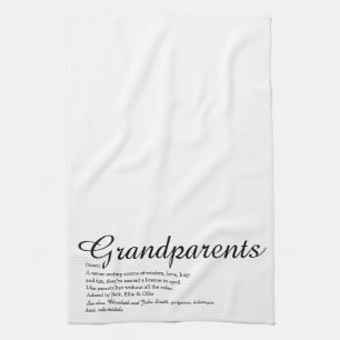 Best Ever Grandparents Definition Script Tea Towel