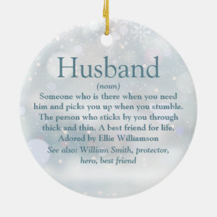 Best Ever Husband Definition Christmas Holidays Ceramic Tree Decoration