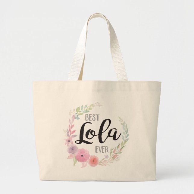 Best Ever Lola Large Tote Bag (Front)